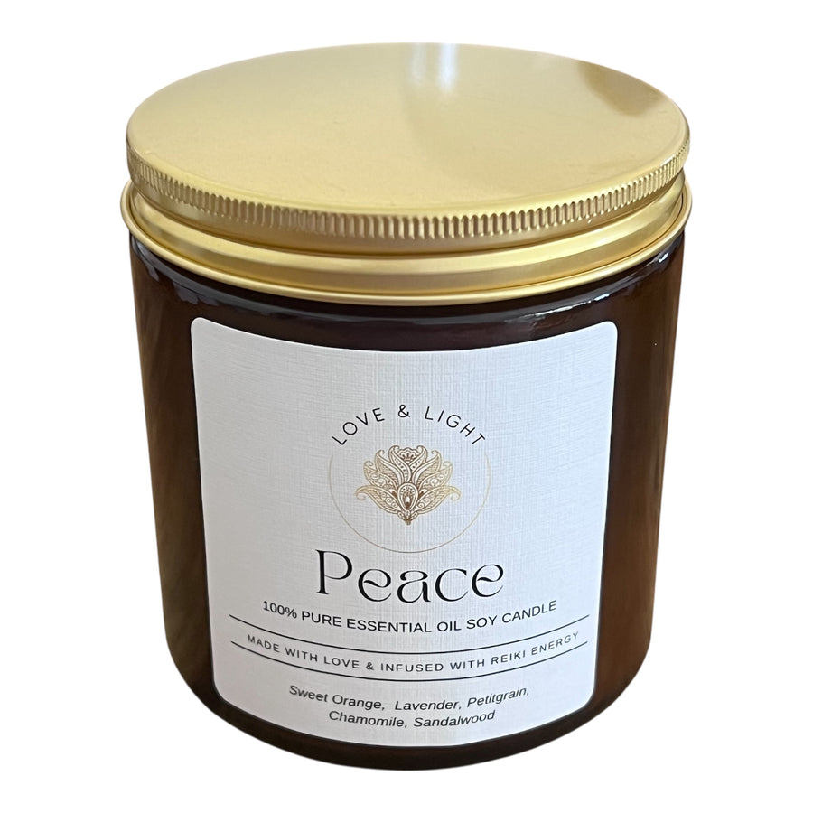 100% Pure Essential Oil Wood Wick Soy Candles - Love & Light