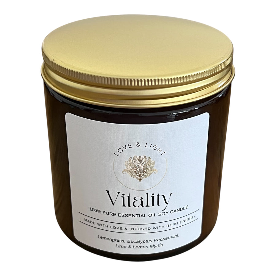 100% Pure Essential Oil Wood Wick Soy Candles - Love & Light