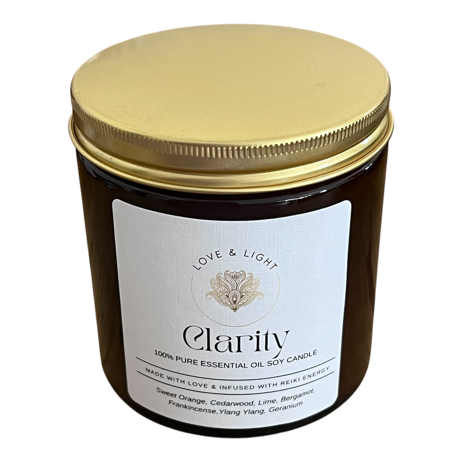 100% Pure Essential Oil Wood Wick Soy Candles - Love & Light