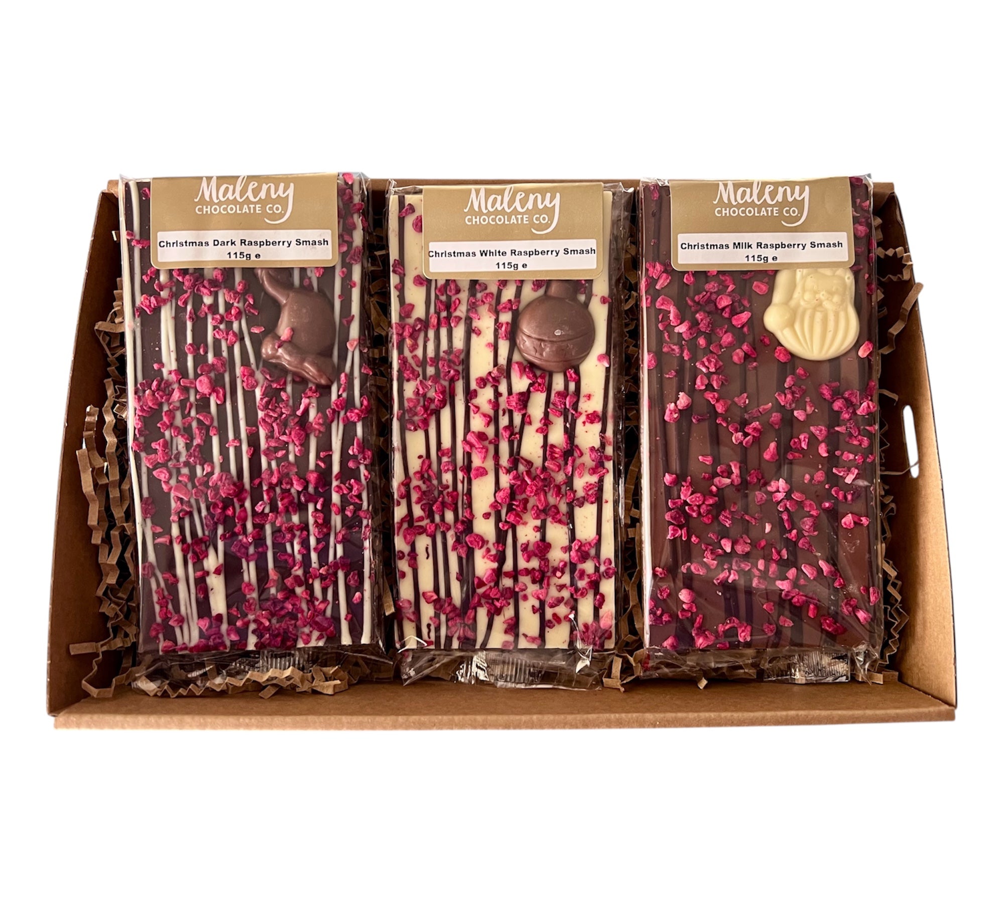 MALENY CHOCOLATE CO. Raspberry Smash - Christmas 115g – Love & Light