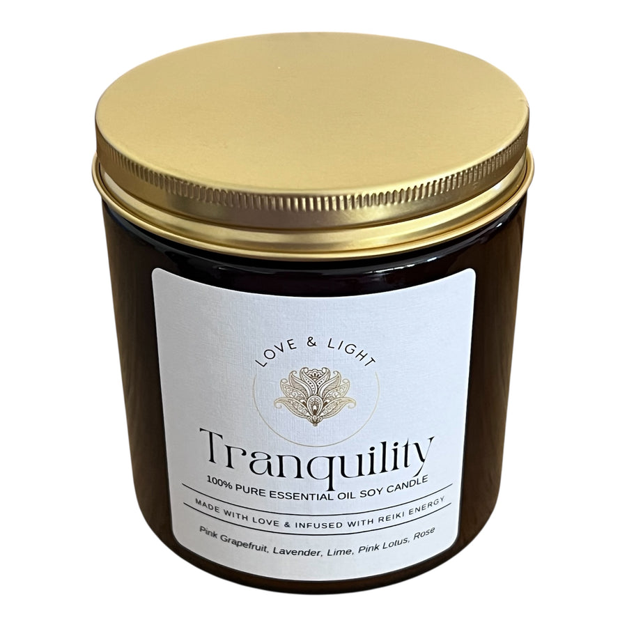 100% Pure Essential Oil Wood Wick Soy Candles - Love & Light