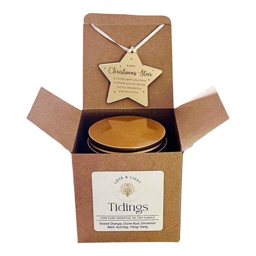 Candle & Star Ornament - Teacher Gift Set - Love & Light