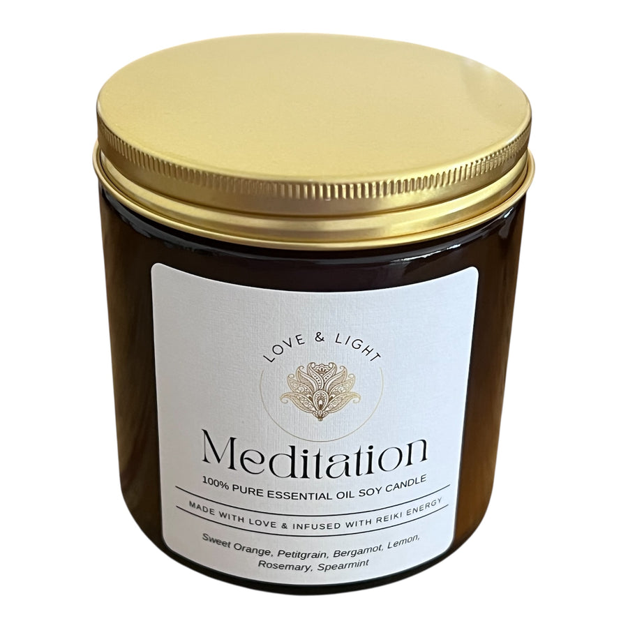 100% Pure Essential Oil Wood Wick Soy Candles - Love & Light