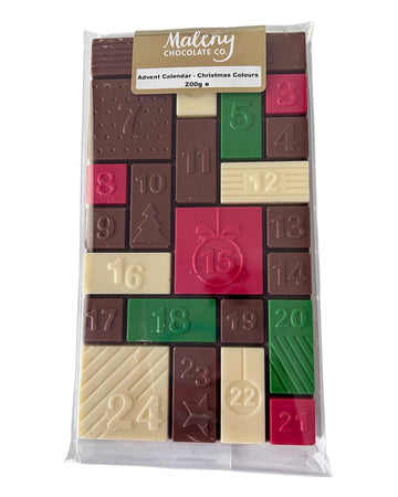 MALENY CHOCOLATE CO. Advent Calendar Chocolate Block 200g - Love & Light