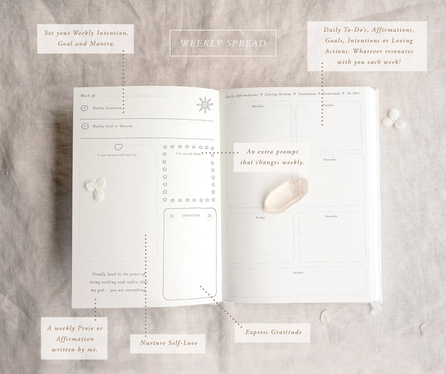 'A Year of Coming Home' Guided Self-Love Journal - Love & Light